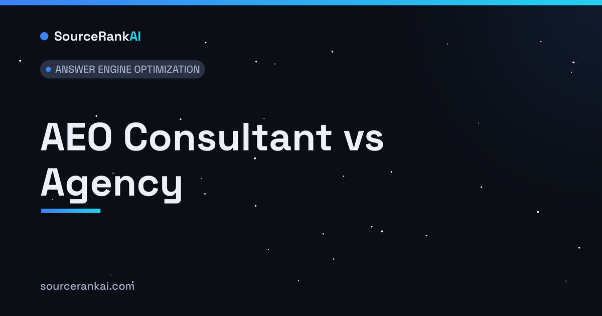AEO Consultant vs Agency: Which Should You Hire