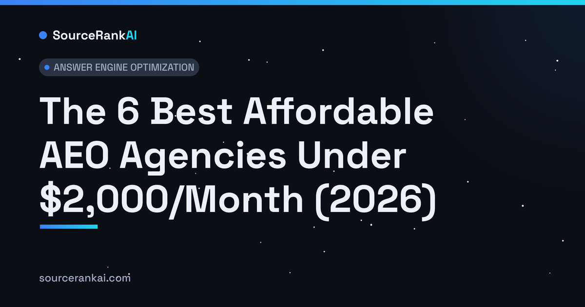 The 6 Best Affordable AEO Agencies Under $2,000/Month (2026)